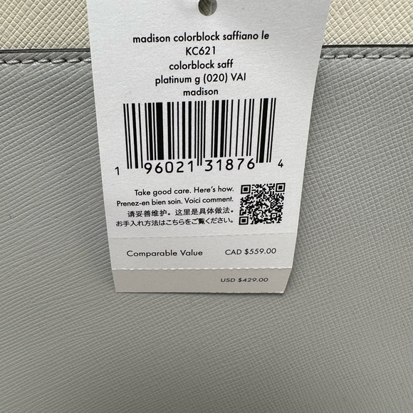 Kate Spade/New York /Madison/Colorblock /Platinum Grey Multi /Satchel/Crossbody - Picture 7 of 13